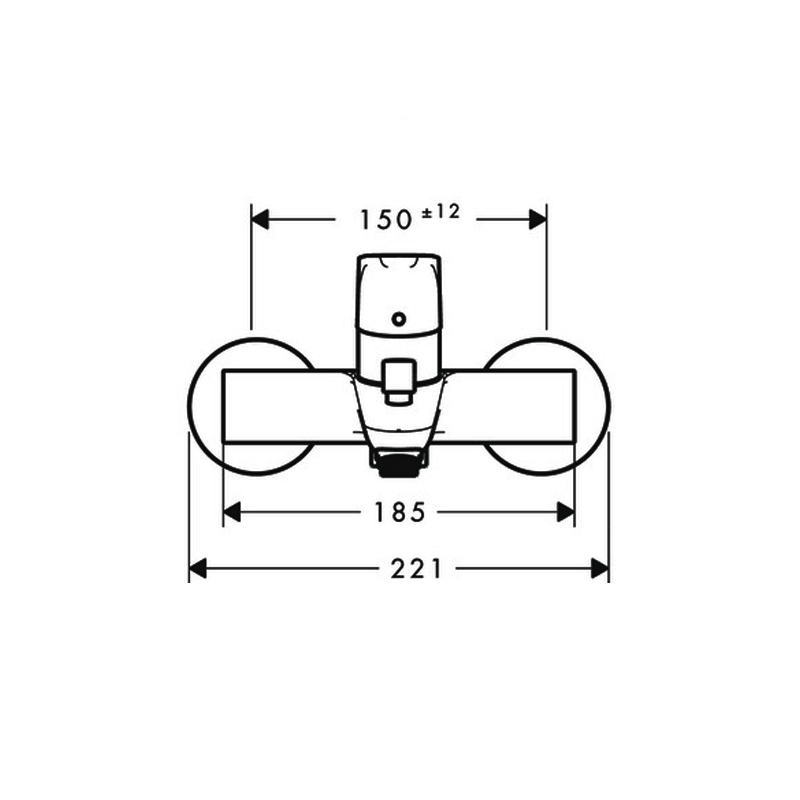 Baterie cada-dus Hansgrohe, Focus E2, fara set, crom